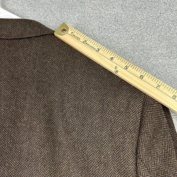 Brooks Brothers 346 Blazer Mens 41R Brown Herringbone Wool Suit Jacket READ - Picture 11 of 14